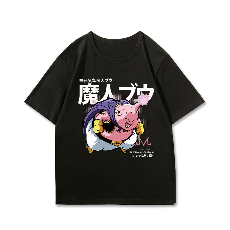 เสื้อยืดแขนสั้นอะนิเมะ Dragon Ball Z Majin Buu