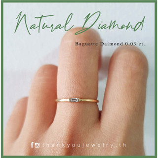 🌿 แหวนเพชรแท้   Baguatte Diamond 0.03 ct. _ThankyouJewelry
