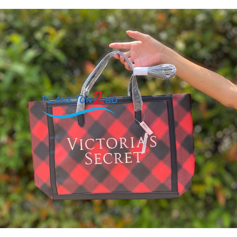 กระเป๋า Victoria's Secret Limited Edition Checkered Tote Bag ของแท้ ฉลากไทย