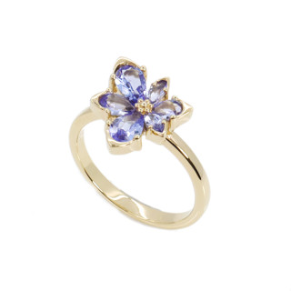 แหวนพลอยแท้  TANZANITE Silver 925 ชุบทอง 18K