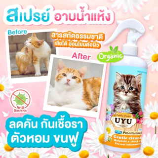 สเปรย์อาบน้ำแห้ง (แมว) กลิ่นแป้งเด็ก หอมไปทั้งตัว ขนฟูนุ่มน่ากอด สะอาด ไม่ต้องใช้น้ำสักหยด นวัตกรรมใหม่ที่แมวชอบ