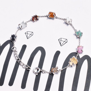 สร้อยข้อมือพลอยนพเก้าดิบ 9 เม็ด #minim9luckygems #minimsilverbracelet #minimsignature B096