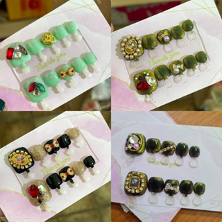 เล็บปลอมบานเท้า งานฝังอะไหล่ สวย เรียบหรู พร้อมส่ง