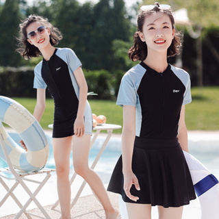 【ชุดว่ายน้ําเด็ก】girls swimsuit ชุดว่ายน้ําวันพีช แบบแห้งเร็ว แฟชั่นฤดูร้อน สําหรับเด็กผู้หญิง ชุดว่ายน้ำวันพีช+กระโปรง