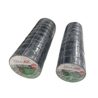 Thai KK® เทปพันสายไฟ (รุ่นธรรมดา) สีดำ PVC Electrical Tape 18 มม. x 10 เมตร /20เมตร(แพ็ค 10 ม้วน)