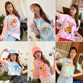 Live141# เสื้อคัตตอล มีหลายสี “มัดย้อม” สไตล์เกาหลี Dream Big Tshirt โอเวอร์ไซน์ สาวอวบใส่ได้ พร้อมส่ง คอกลม ผ้านุ่ม