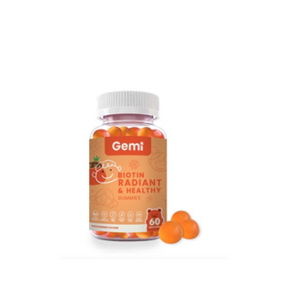 GemiGummi Gemi Biotin Gummies (60pcs) เจมมี่ อาหารเสริม รูปแบบกัมมี่ ช่วยบำรุงเส้นผม เล็บ ระบบประสาท