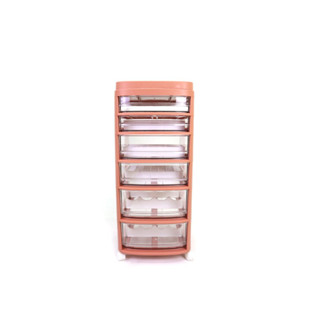 Storage shelf ลิ้นชักเก็บเครื่องสำอาง ชั้นเก็บของ 6 ชั้น มีล้อ 28x34x71 cm สีชมพู ST211040PI