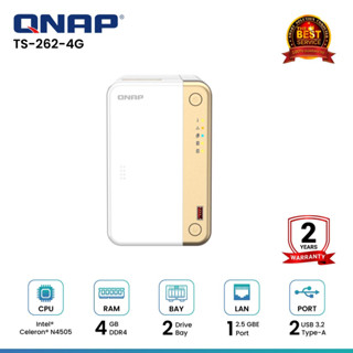 Qnap TS-262-4G 2-Bay Nas อุปกรณ์จัดเก็บข้อมูลบนเครือข่าย