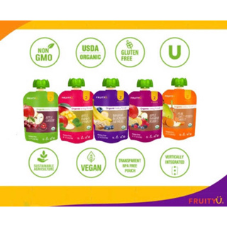 นำเข้าจากชิลี 🇨🇱 Fruityu Organic baby food 99g. อาหารเสริมสำหรับเด็ก6เดือนขึ้นไป 3สูตร