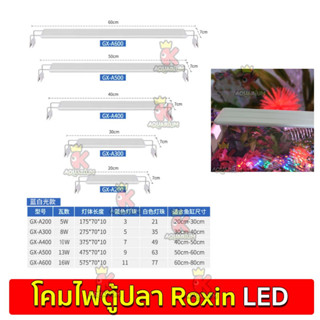 โคมไฟตู้ปลา Roxin LED มีขนาด 8นิ้ว-28นิ้ว (20cm-80cm) แสงไฟ RGB รุ่น GX-A200 | A300 | A400 | A500 | A600 | A800