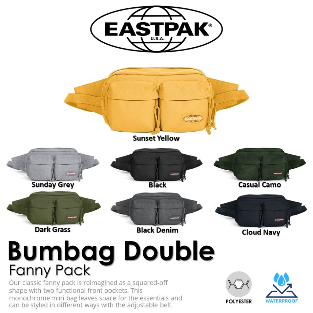 Eastpak รุ่น BUMBAG DOUBLE Fanny Pack (EK0A5B82) - มีหลายสีให้เลือก กระเป๋าคาดอก กระเป๋าคาดเอว กระเป๋าคาดอกแฟชั่น