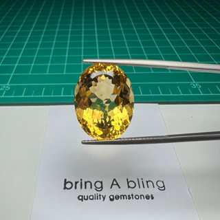 ซิทริน Citrine น้ำหนัก 18.90 ct (18.2x15.7x11)mm เม็ดนี้สวยมากเหสีองทอง พลอยธรรมชาติ ไฟเต็ม ค่อนข้างสะอาด