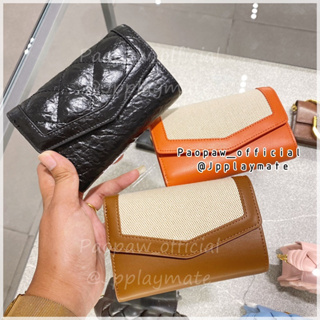 กระเป๋าสตางค์ Charles &amp; Keith รุ่น Arley Canvas Wallet  :  CK6-10681096 แท้จากชอป พร้อมกล่อง และถุงกระดาษ