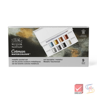 Winsor&amp;Newton สีนํ้า สีน้ำก้อนคอทแมน สีเมทัลลิก (Metallic) 8 เฉดสี จำนวน 1 ชุด