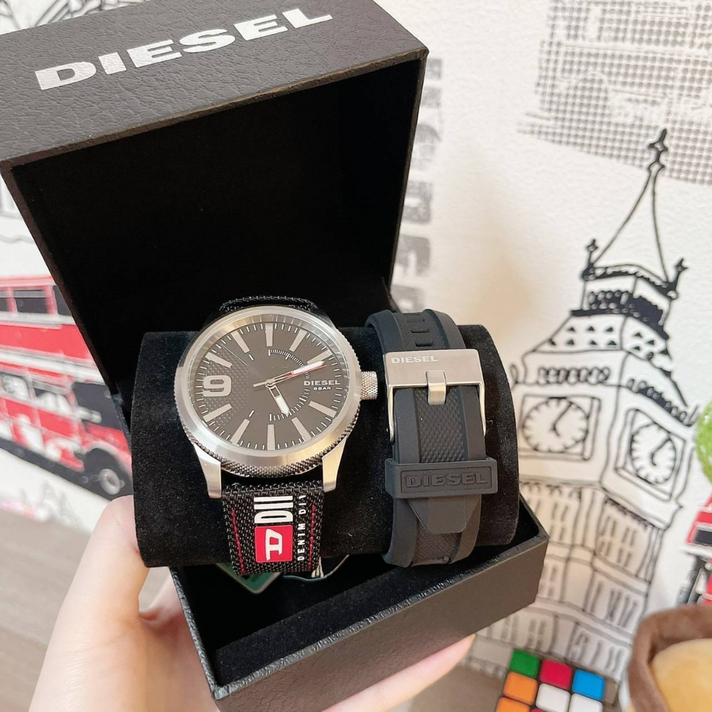 Diesel Watch นาฬิกาชายดีเซล DZ1906 (เซตสายคู่) งานหิ้วคิง รับประกันความแท้ 1000%