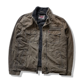 LEVIS Olive Brown Trucker Jacket รอบอก 46”