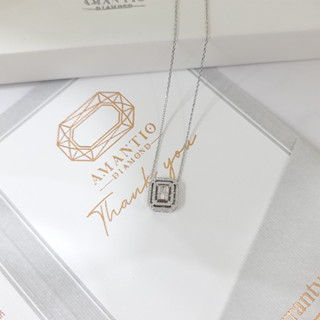 💎Amantio Diamond💎จี้เพชรแท้บาเกต เพชรแท้ ทองแท้18k white gold