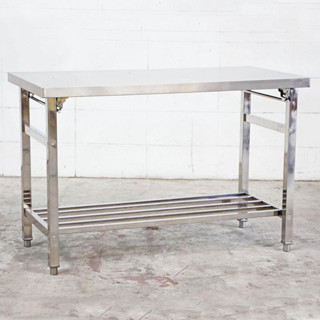 Stainless Steel Table โต๊ะครัวสแตนเลสพับได้ 60x120x80cm เกรด201 RT1905172-1