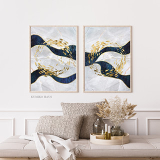 พร้อมส่ง 💥 กรอบรูปแต่งห้อง Japanese Golden Fish 40 x 60 cm. กรอบลอย