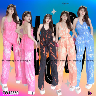 TW12850 Set 2ชิ้น เสื้อทรงคล้องคอผูกด้านหลัง