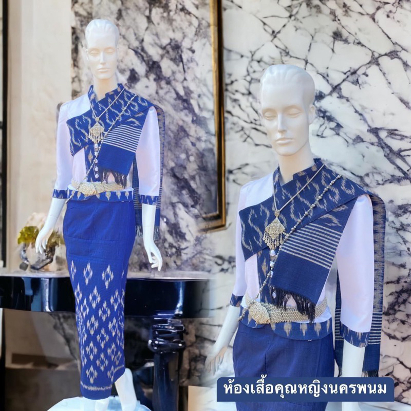 ชุดเสื้อไหมหม่อนแถบผ้าฝ้ายทอมืออัดผ้ากาวทั้งตัวงานสวยเย็บละเอียดมากค่ะขออนุญาตคละลายผ้าถุง
