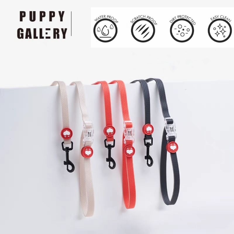 ปลอกคอ / สายจูงกันน้ำ water block 100% Puppy Gallery weather proof Collar & Leash ปลอกคอสุนัขกันน้ำ สายจูงยาวสูงสุด2เมตร