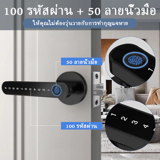 🏆กุญแจอัจฉริยะ TOP1🏆TUYA ล็อคดิจิตอล ลูกบิดประตู ลูกบิดประตูดิจิตอล ล็อคลายนิ้วมือ Digital Door lock ประตูดิจิตอล