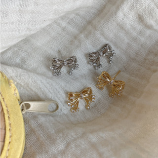 Hadesories Diamond Bow Earrings ต่างหูโบว์ประดับเพชร