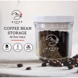 กระปุกเก็บกาแฟสูญญากาศ Coffee Beans Storage Box Retractable Organizer Container 850-1400ml