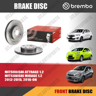 Brembo จานเบรค MITSUBISHI MIRAGE 1.2, ATTRAGE 1.2 2012-ON, มิตซูบิชิ มิราจ แอตทราจ 1.2 2012-ON [คู่หน้า]