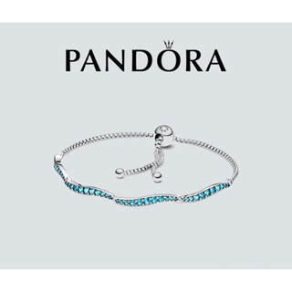 Pandora blue wavy slider bracelet แท้100%