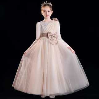 Childrens evening dress flower girl princess dress piano host costume