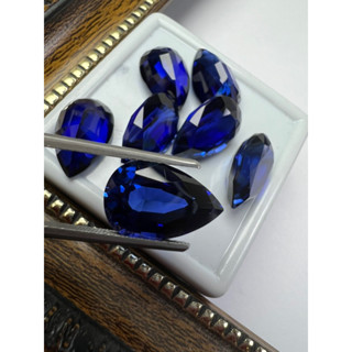 Lab corundum blue sapphire 6x9mm weight 1.80 carats