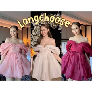 Balloon dress เดรสสั้น เดรสปาดไหล่ เดรสทรงบอลลูน เดรสเจ้าหญิง ผ้าพองๆกลิตเตอร์ มีซับใน เดรสใส่ไปคาเฟ่ เดรสออกงาน ชูก้า