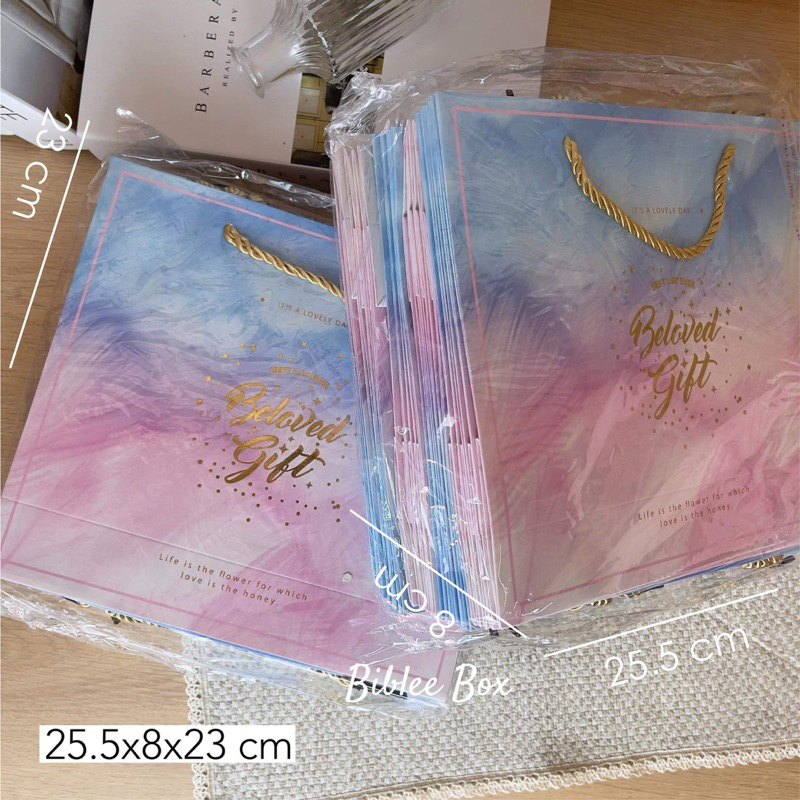 ꒰5ใบ꒱ถุงกระดาษ แยกขายจากเซตกล่องของขวัญ มี 8 ลายให้เลือก ไม่มีริบบิ้น พร้อมส่ง - รูปที่ 6