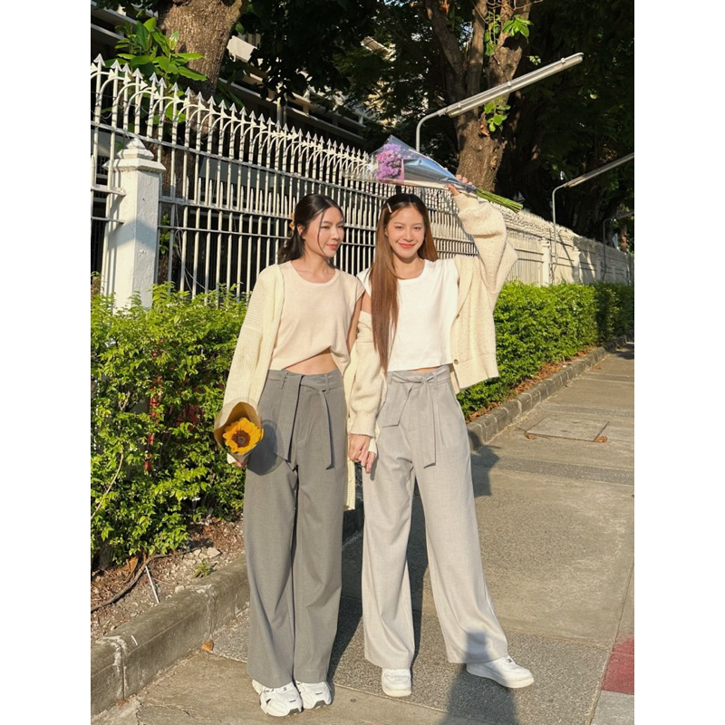 abigail pants กางเกงเอวสูง กางเกงขากระบอก ผ้านิ่ม ทรงพริ้ว ราคา ถูกที่สุด ดีลบีเคเค แกลเลอรีภาพที่ 8