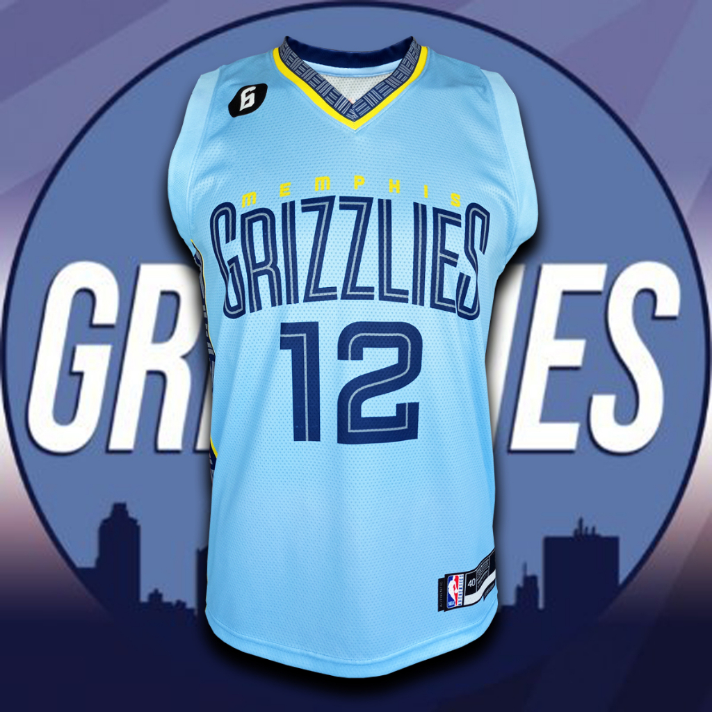 เสื้อบาส เสื้อบาสเกตบอล NBA Memphis Grizzlies เสื้อทีม เมมฟิส กริซลีส์ #BK0170 รุ่น statement Ja Morant#12 ไซส์ S-5XL