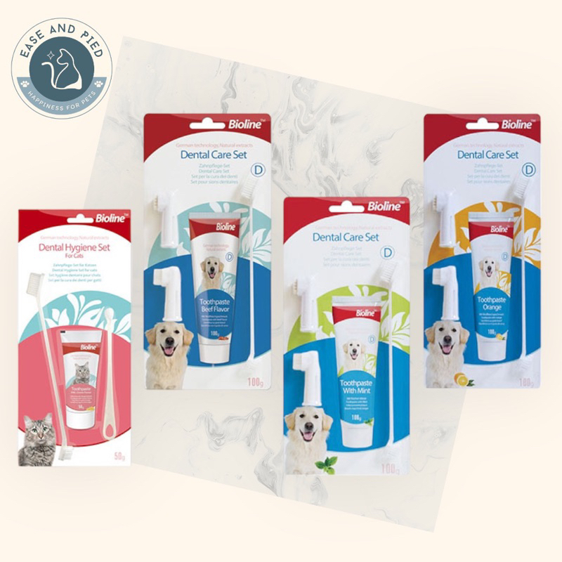 แปรงสีฟัน ยาสีฟัน Bioline สำหรับสัตว์เลี้ยงแมว 50 g