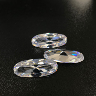 [พร้อมส่ง]AAAAA White CZสีใส/ขาว  รูปวงรี20x8mm Long Oval White CZ Cubic Zirconiaเพชรสังเคราะห์พลอยเลียนแบบธรรม