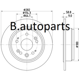 จานเบรคหลัง HONDA CR-V GEN 2 RD4 RD5 RD6 RD7 RD8 2.0 2.4 2002-2006 RUNSTOP /คู่