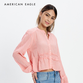 American Eagle Long-Sleeve Button-Up Tunic Blouse เสื้อเบลาซ์ ผู้หญิง แขนยาว  (NWSB 035-4874-823)