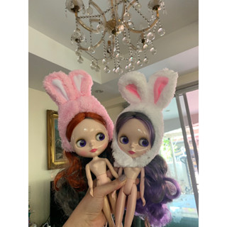 หมวกสำหรับตุ๊กตาบลายธ์ หมวกกระต่าย มี ให้เลือกสองสีสำหรับตุ๊กตาneo Blythe