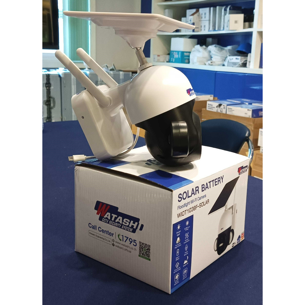 สเปคใหม่ 3ล้าน[WIFI SOLAR]กล้องวงจรปิด Watashi WIOT1038F-SOLAR คมชัด 3 ล้าน โซล่าเซลล์ แบบ WIFI W.1Y