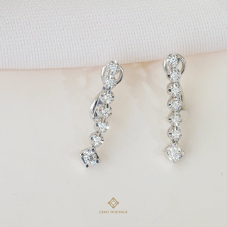 ต่างหูเพชร Diamond earring drop down (erwg275)