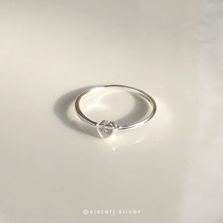 Sister J. mini heart diamond ring แหวนเงินแท้ แหวนหัวใจ /silver925