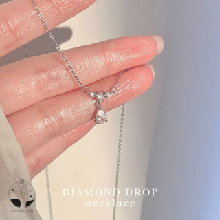 MNL💗DIAMOND DROP สร้อยคอผู้หญิง จี้เพชรทรงหยดน้ำ เครื่องประด…