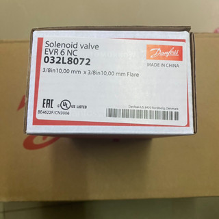 Danfoss 032L8072 Solenoid valve EVR 6 FLARE 3/8 in Function: NC