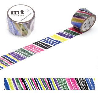 mt masking tape crayonniste (MTMINA46) / เทปตกแต่งวาชิ รุ่น Foil stamping ลาย crayonniste แบรนด์ KAMOI mt masking tape