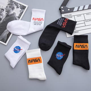 พร้อมส่ง ถุงเท้า NASA ถุงเท้ายาว Free size ถุงเท้าข้อยาว ถุงเท้าข้อกลาง ถุงเท้า Y2K วินเทจ ถุงเท้าเกาหลี ผู้หญิง/ผู้ชาย